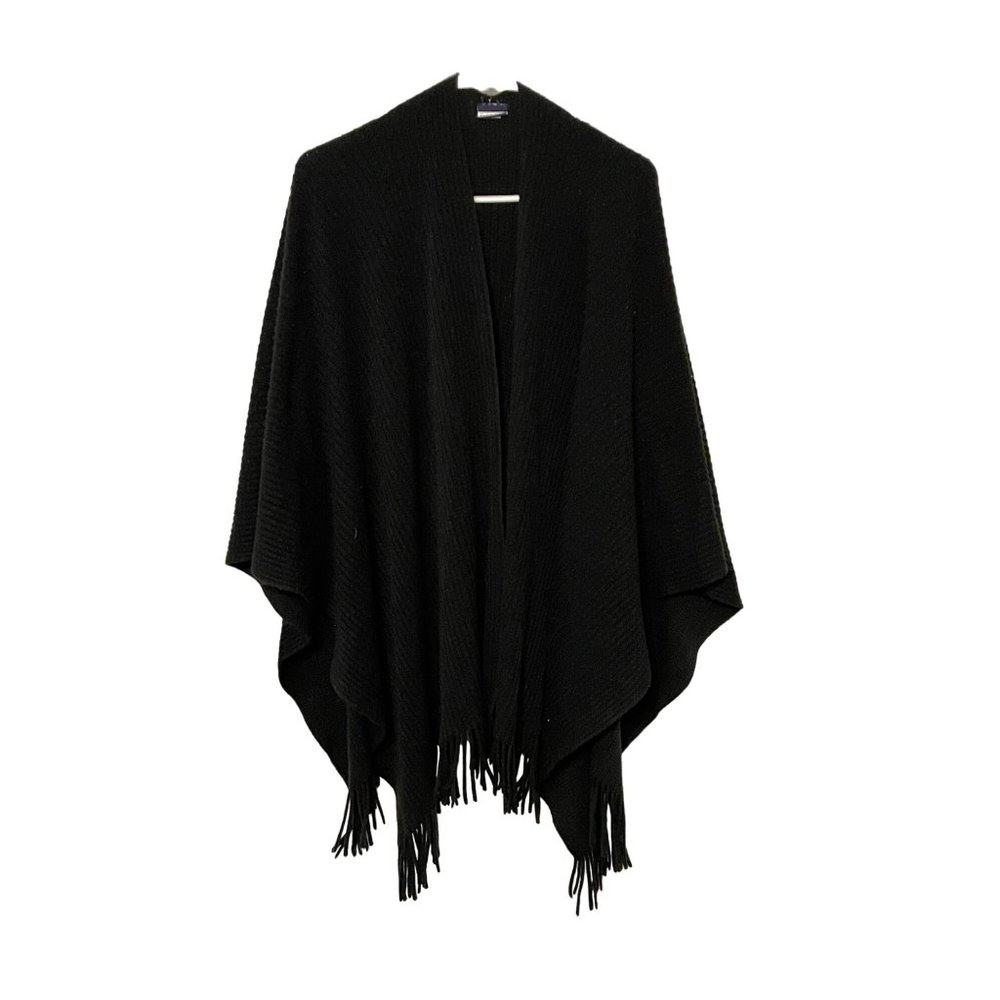 Croft & Barrow One Size Womens Black Sweater Poncho #U-4-20